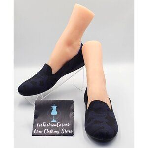 Rothy's Women's Midnight Blue Camo Knit The Loafer Flats Shoes Sz 9.5 2523